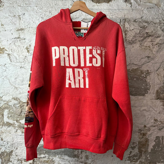 Better With Age Protest Art Hoodie Red Sz M (2)