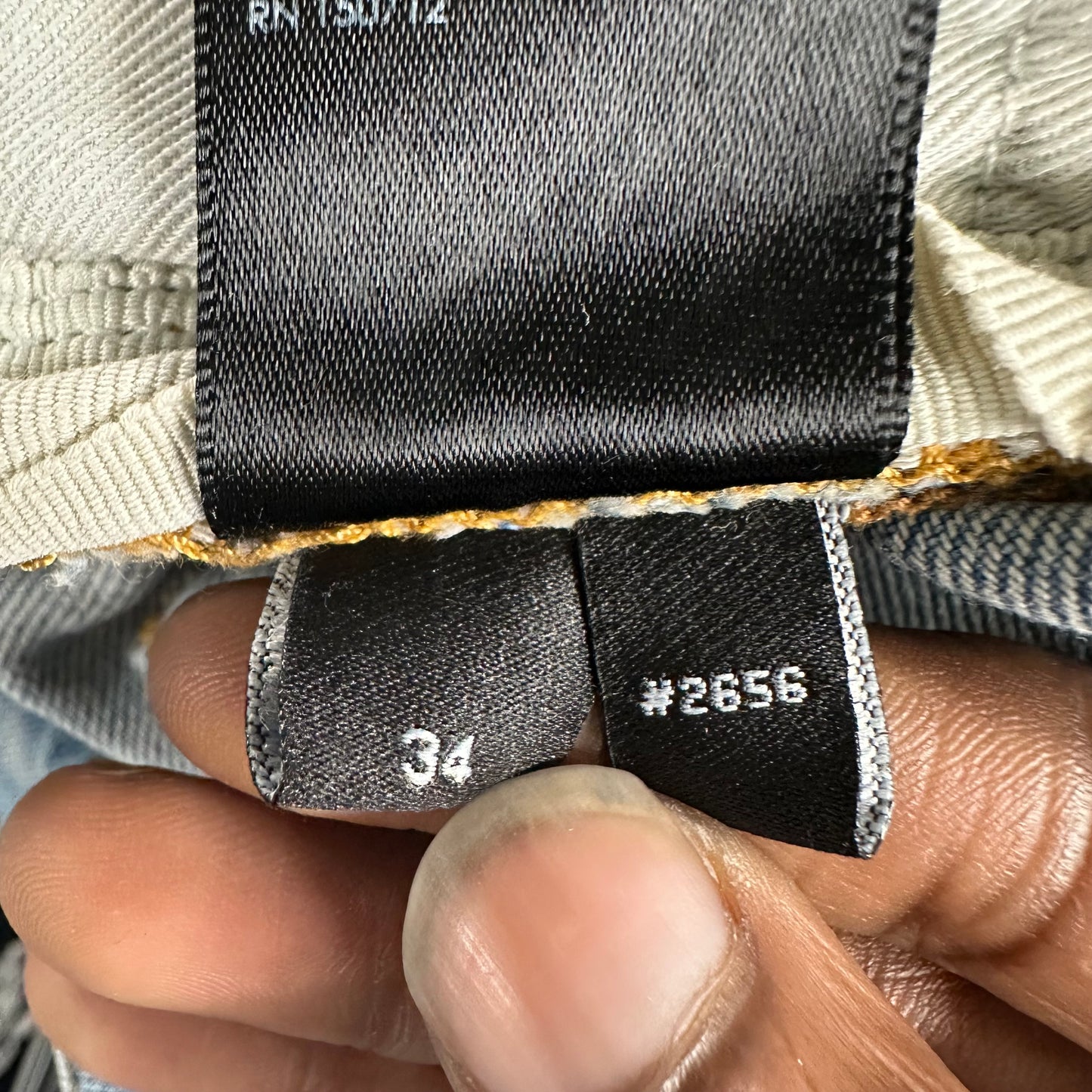 Amiri MX2 Multicolor Flannel Blue Denim Jeans Sz 34