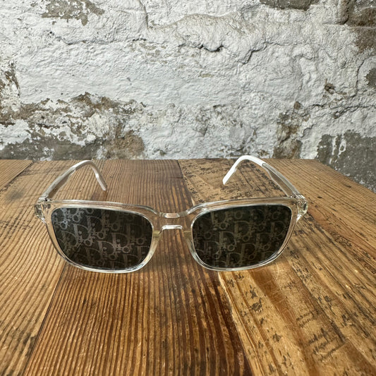 Dior Geometric Monogram Clear White Sunglasses W/ Box