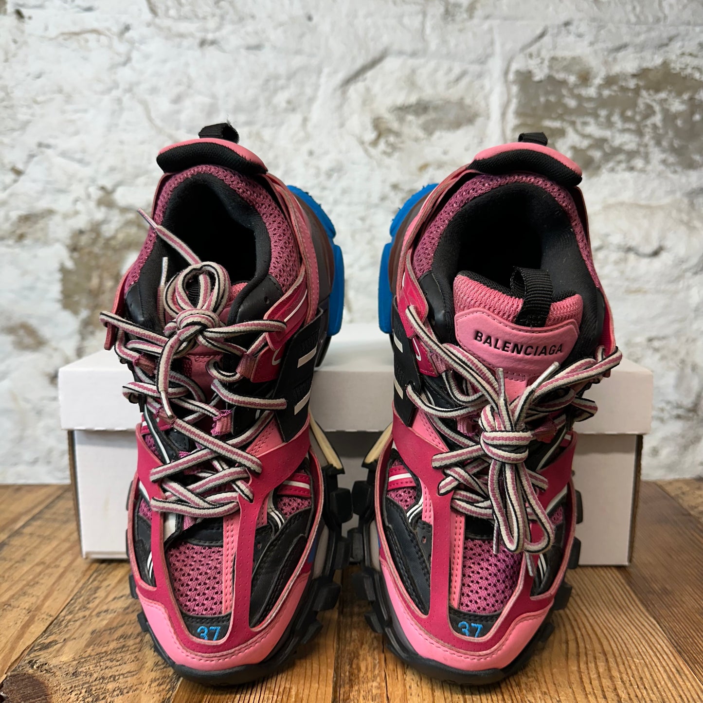 Balenciaga Track Runner Pink Black Blue Sneaker Sz 5 (37)