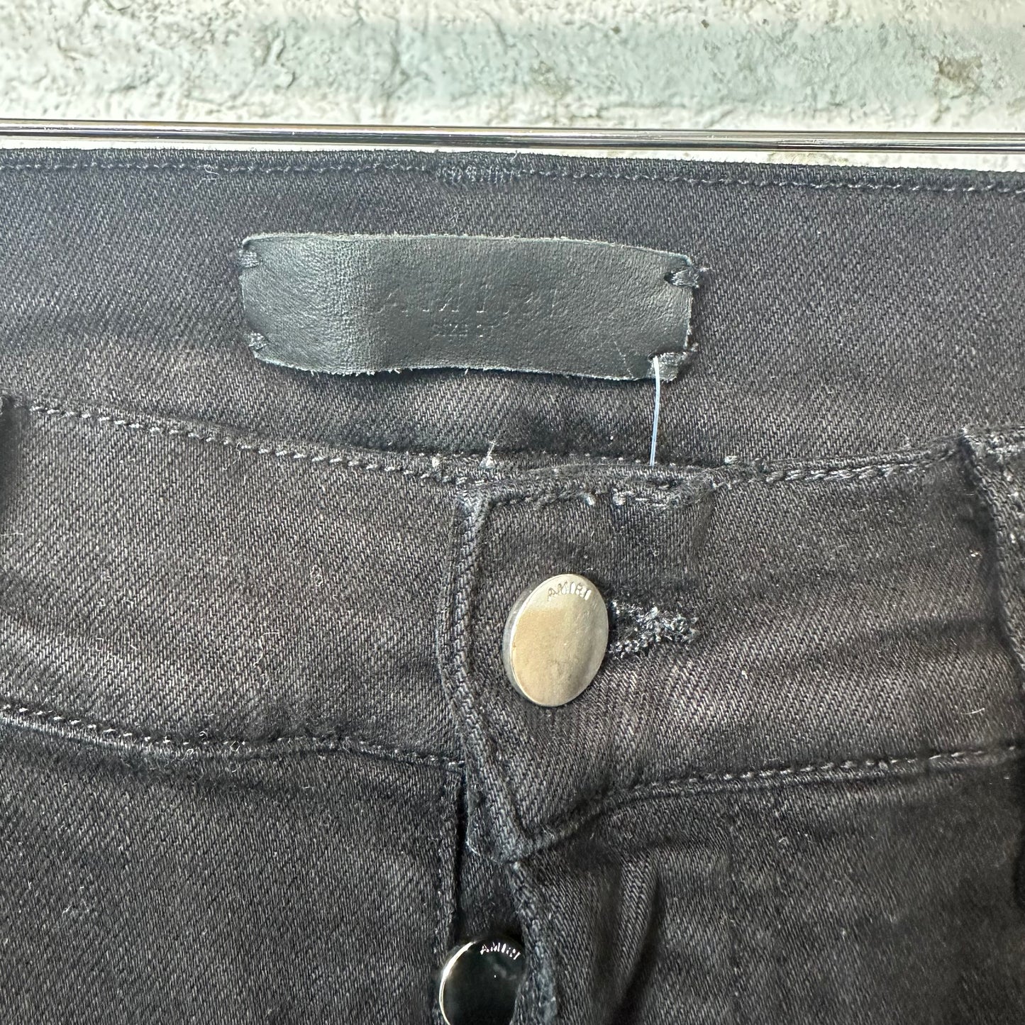 Amiri MX1 Brown Suede Black Denim Jeans Sz 31