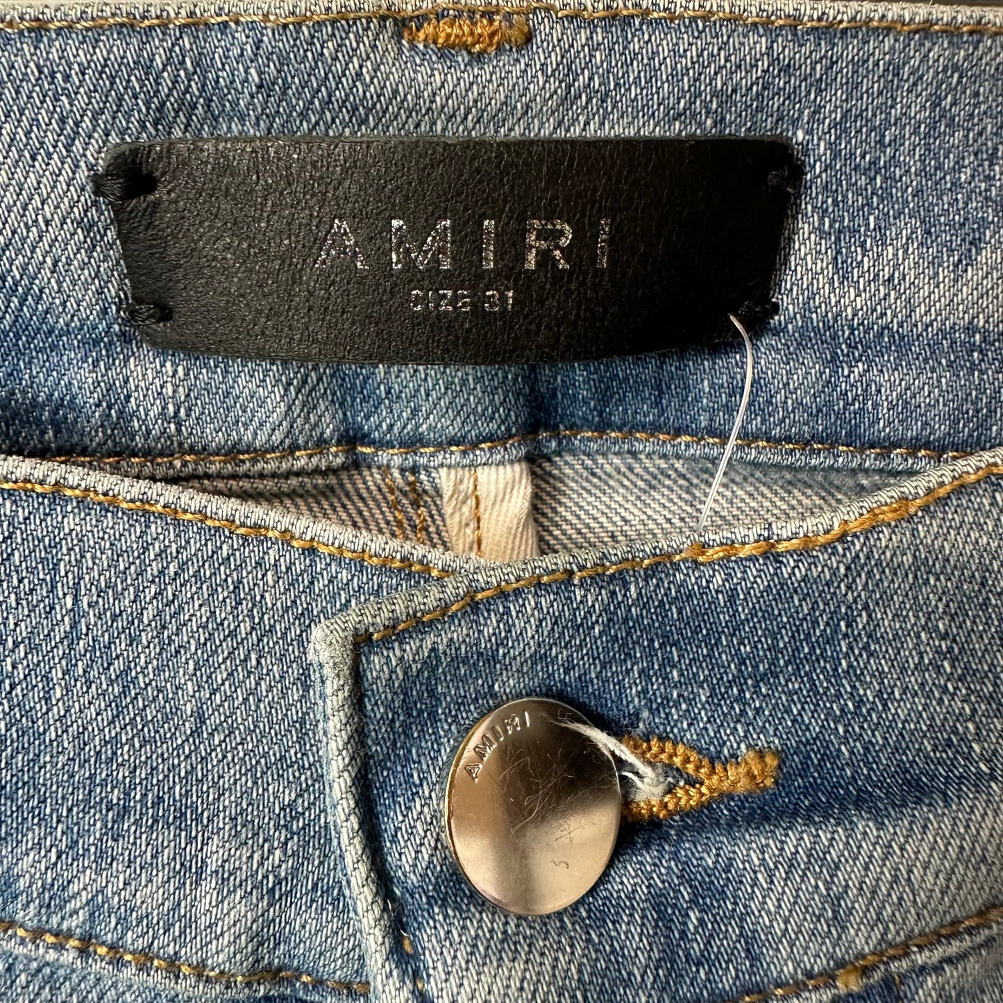 Amiri MX2 Multicolor Flannel Blue Denim Jeans Sz 31