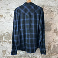 Saint Laurent Blue Plaid Button Up Shirt Sz XL