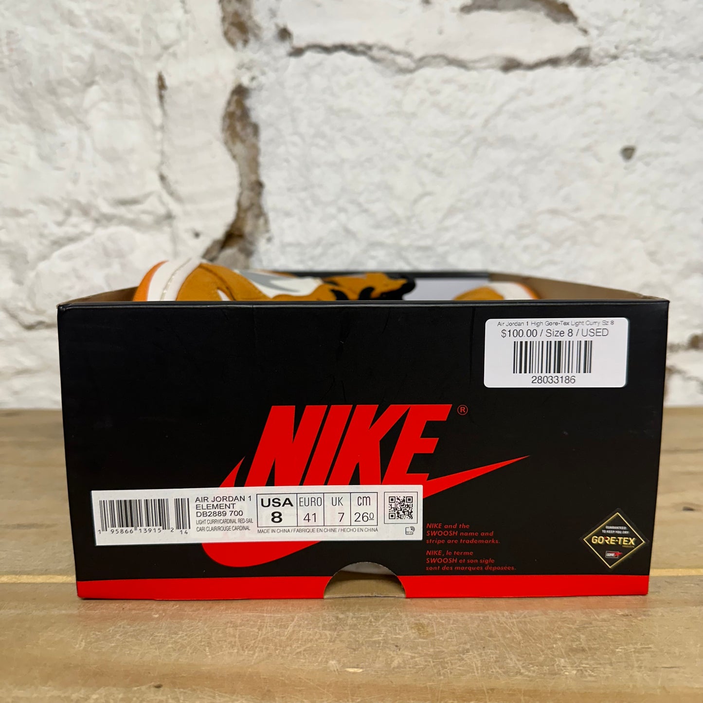 Air Jordan 1 High Gore-Tex Light Curry Sz 8