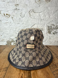 Gucci Navy Monogram Bucket Hat Sz M