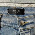 Amiri MX1 Biker Patches Blue Denim Jeans Sz 29