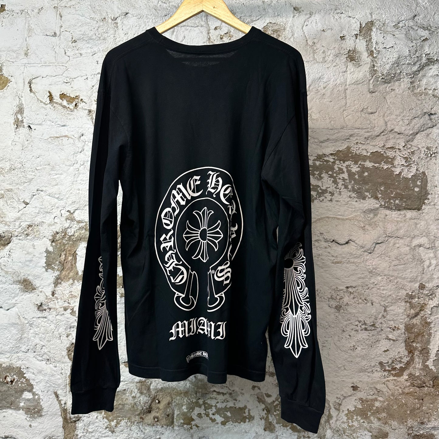Chrome Hearts Miami Horseshoe L/s Black Sz XL (Pinhole)