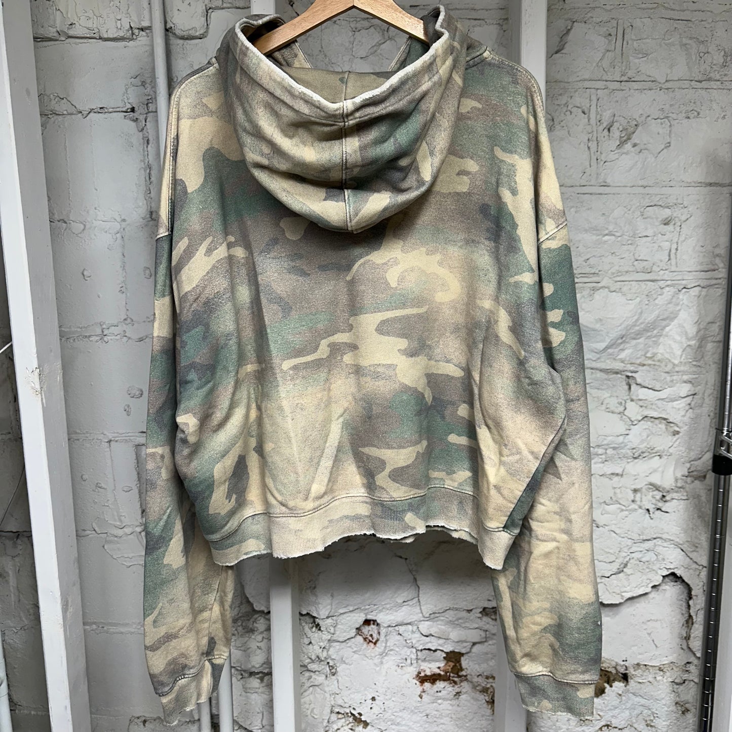 Vale Cheetah Green Camo Zip Up Hoodie Sz L