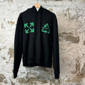 Off White Green Plastic Logo Hoodie Black Sz S