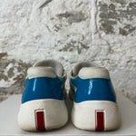 Prada Americas Cup Teal Blue Patent White Sz 6.5 No Box