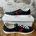 Gucci Navy Embossed GG Monogram Ace Sneaker Sz 12