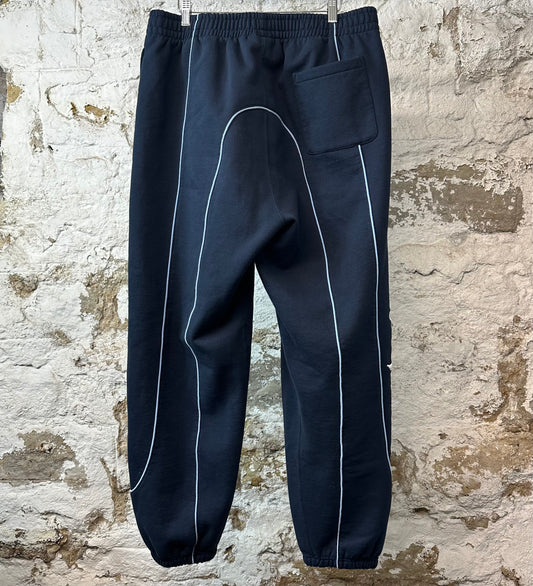 Supreme Piping Spellout Sweatpants Navy Sz L