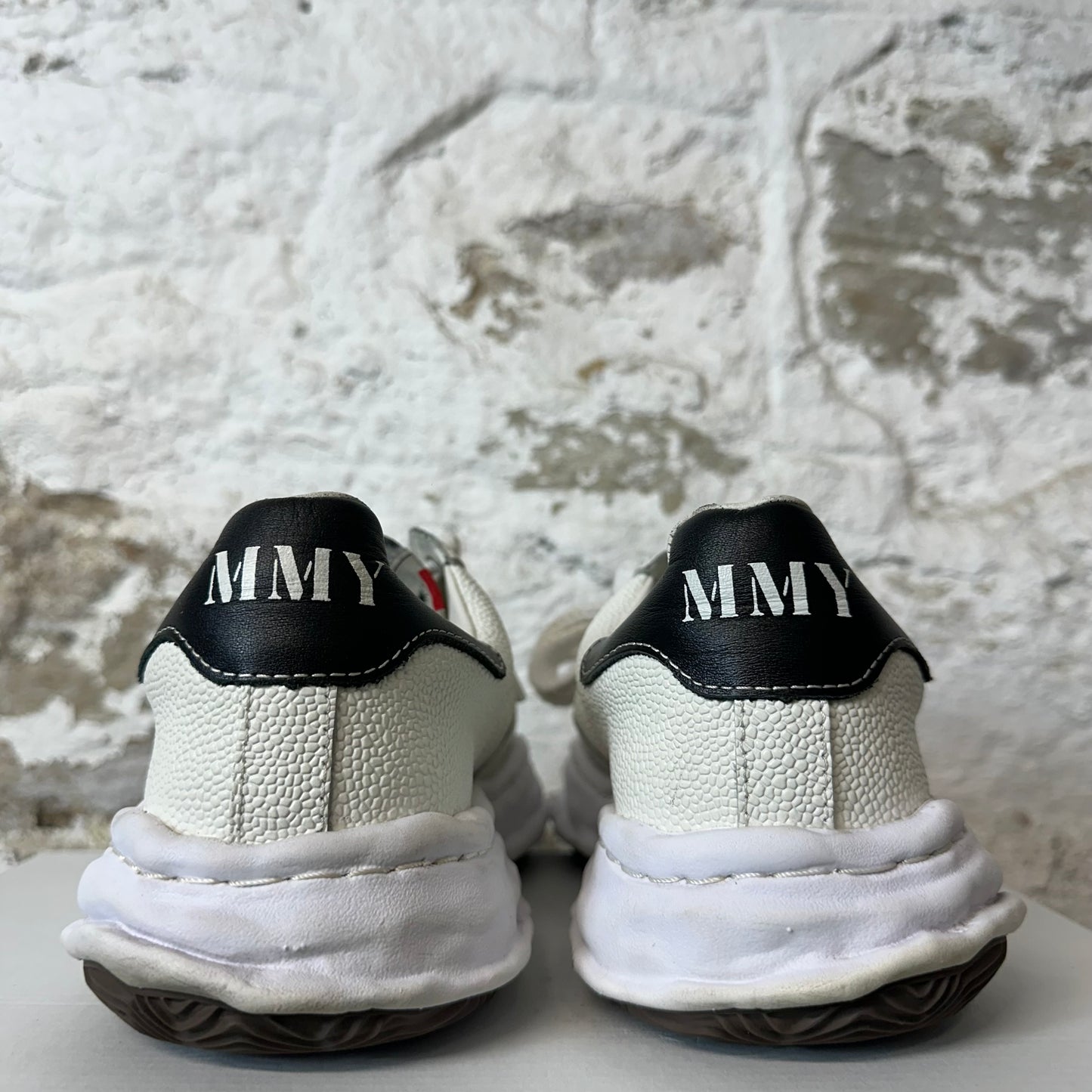 Maison Mihara White Tumbled Leather Sneaker Sz 10 (43)