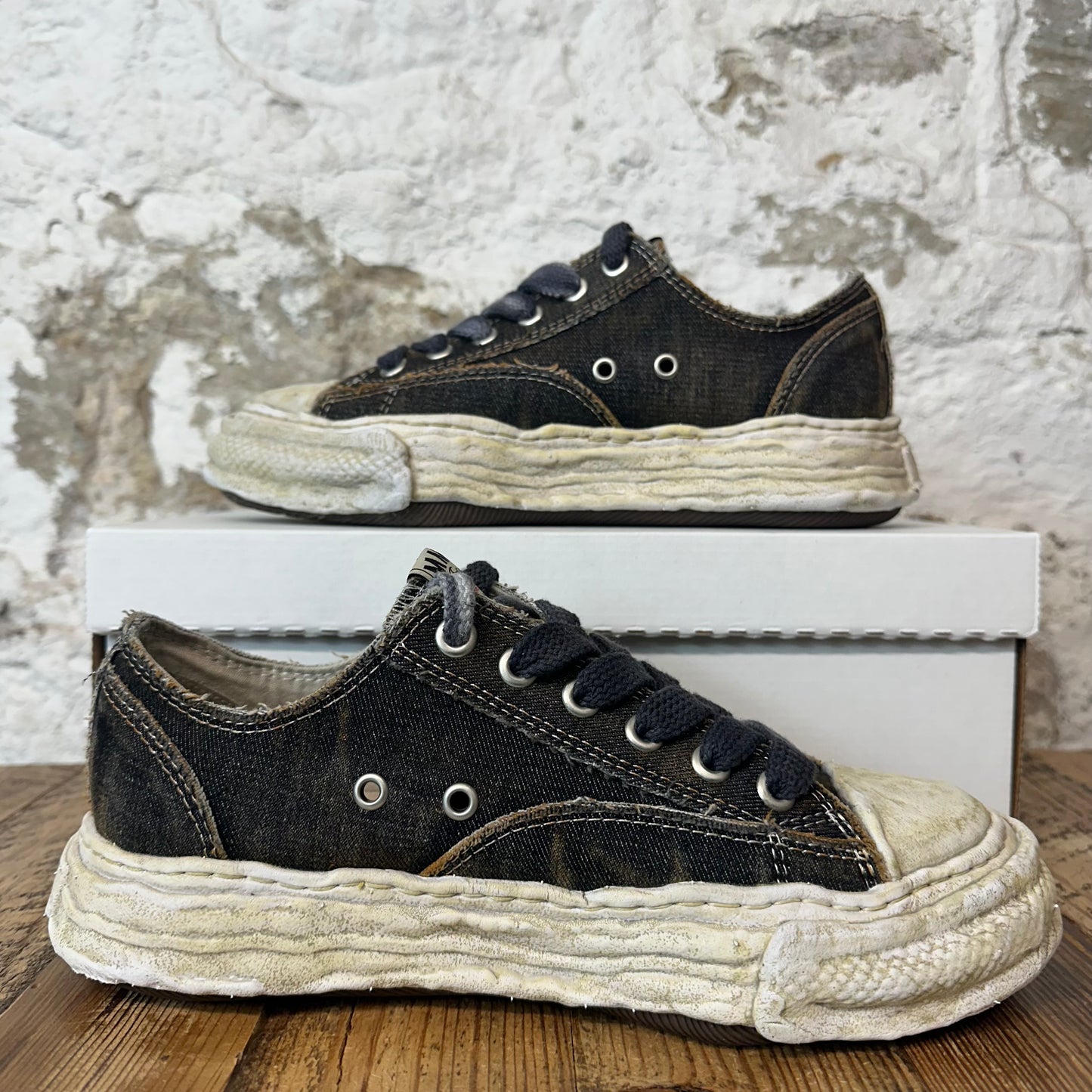 Maison Mihara Peterson 23 Vintage Black Cream Sneaker Sz 7 (40)