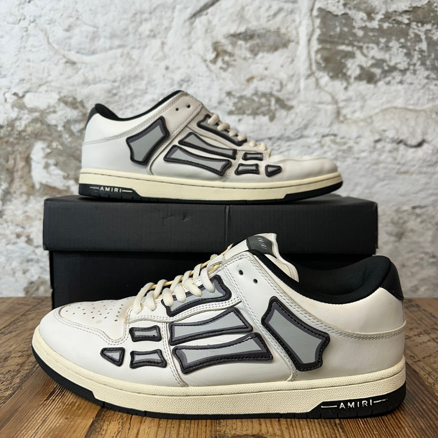 Amiri Grey Black Skeleton White Cream Sneaker Sz 12 (45)