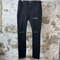 Amiri MX1 Green Paisley Black Denim Jeans Sz 36