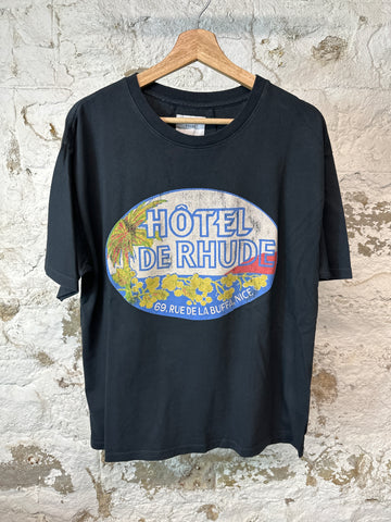 Rhude Hotel T-shirt Black Sz S