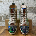 Christian Louboutin High Multicolor Holographic Spike Sneaker Sz 14 (47)