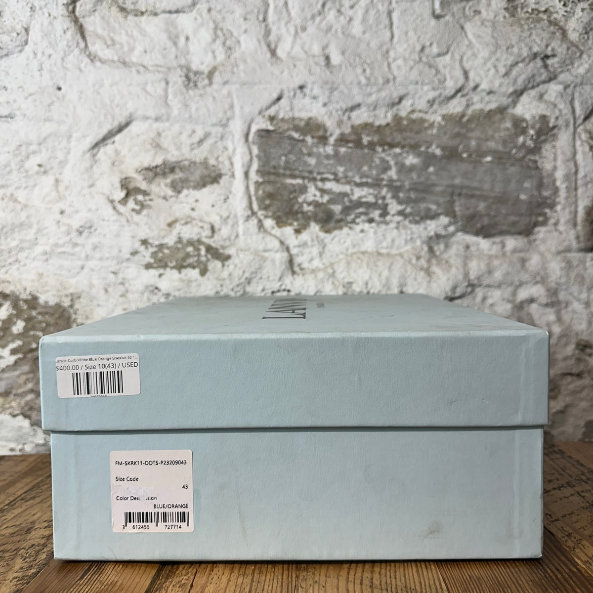 Lanvin Curb White Blue Orange Sneaker Sz 10 (43)