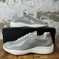 Prada Americas Cup Grey Patent White Sneaker Sz 9 DS