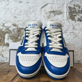 Prada Downtown Leather Blue White Sneaker Sz 9