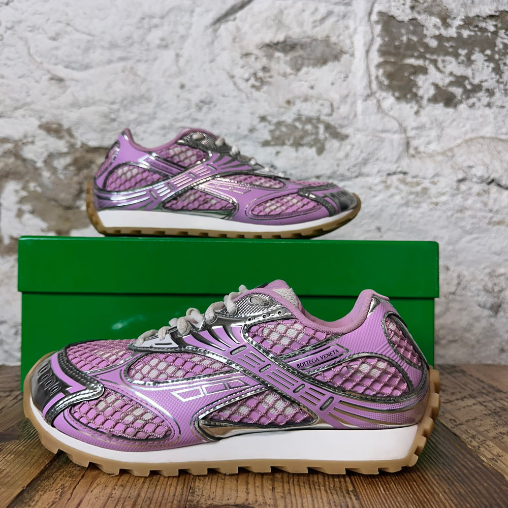 Bottega Veneta Pink Gloss Silver Orbit Sneaker Sz 6.5 (39)