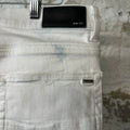 Amiri MX1 White Leather White Denim Jeans Sz 36