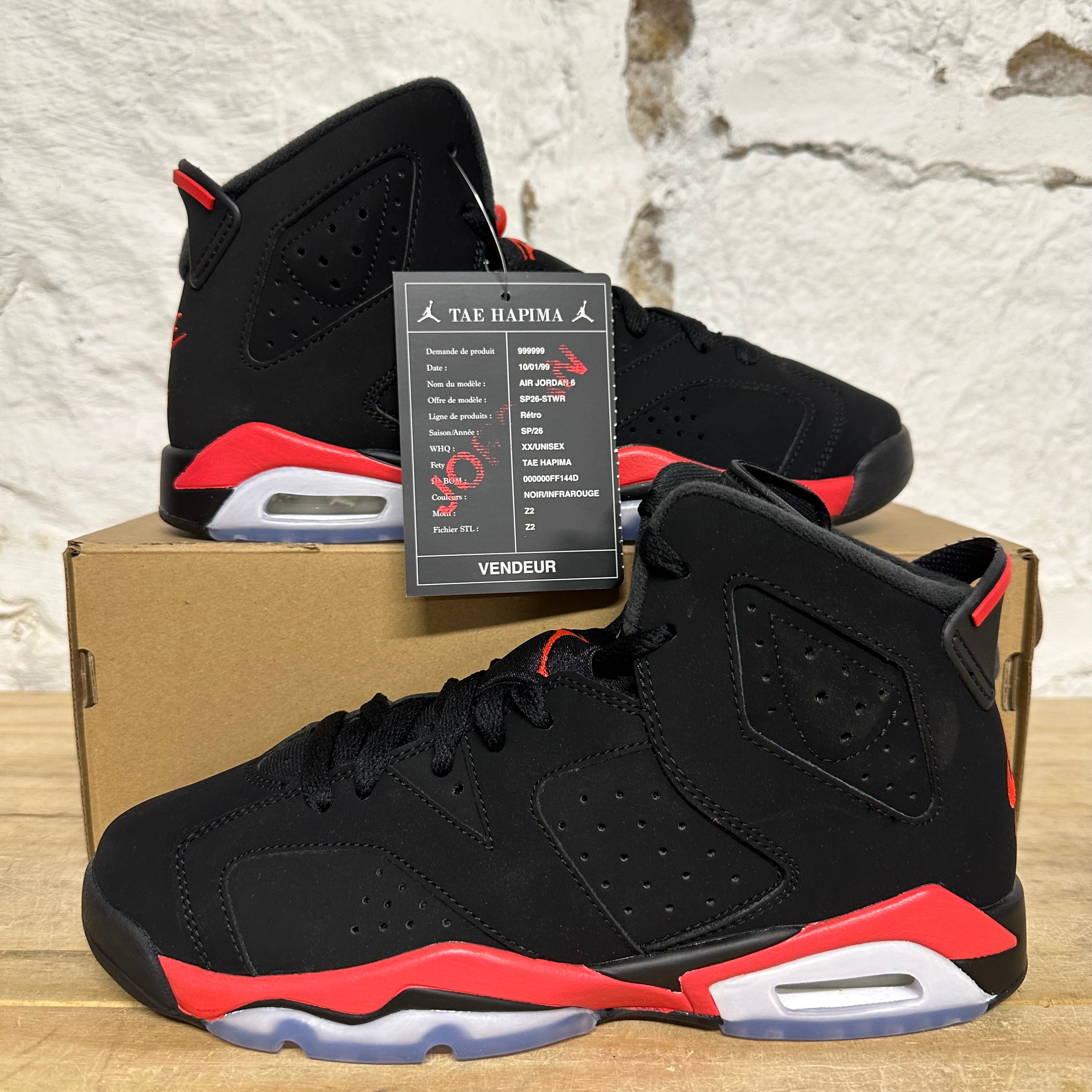 Air Jordan 6 Infrared Salesman Sz 7Y