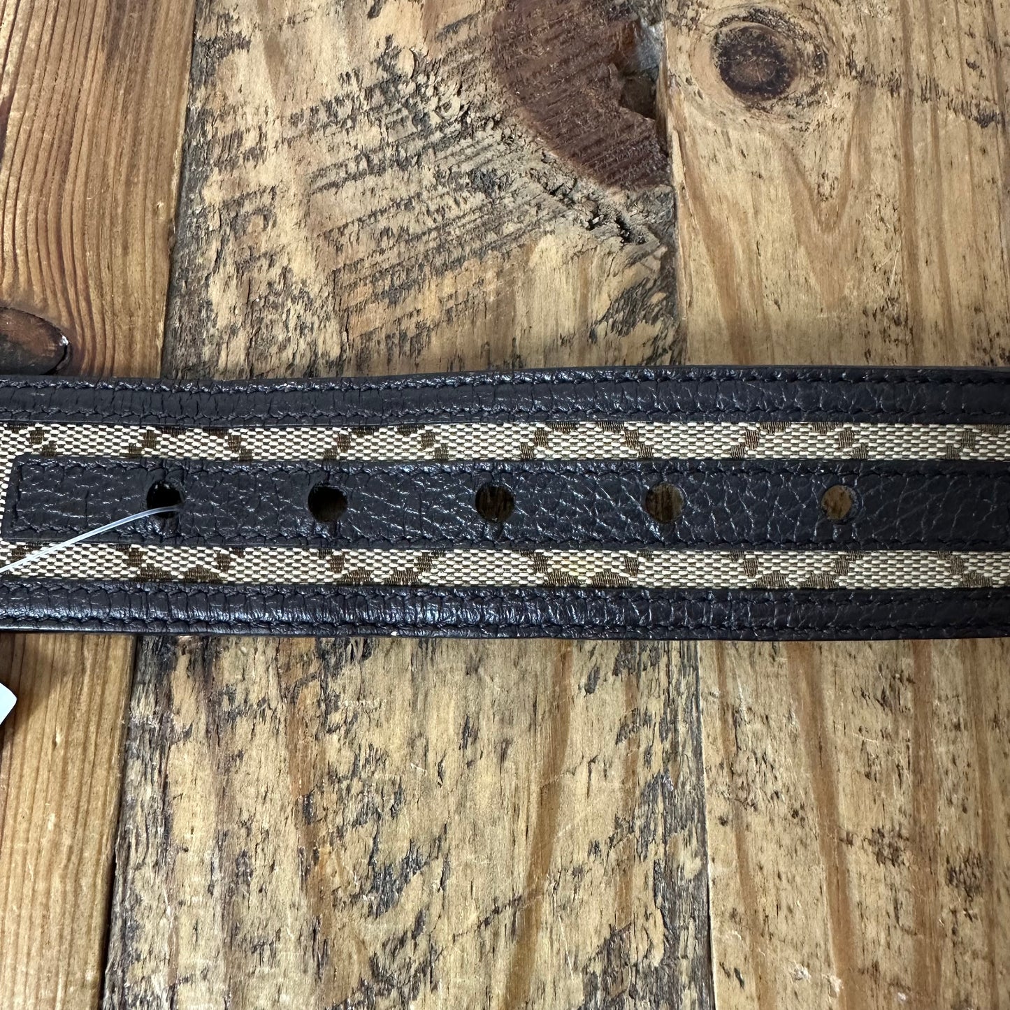 Gucci Beige GG Monogram Canvas Belt Sz (85/34)