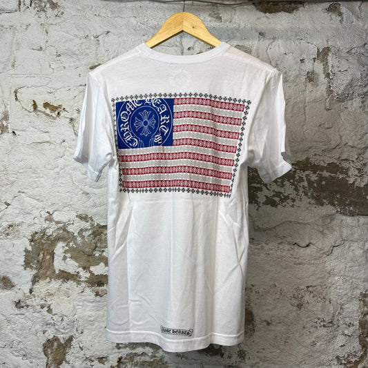 Chrome Hearts USA Flag T-shirt White Sz S