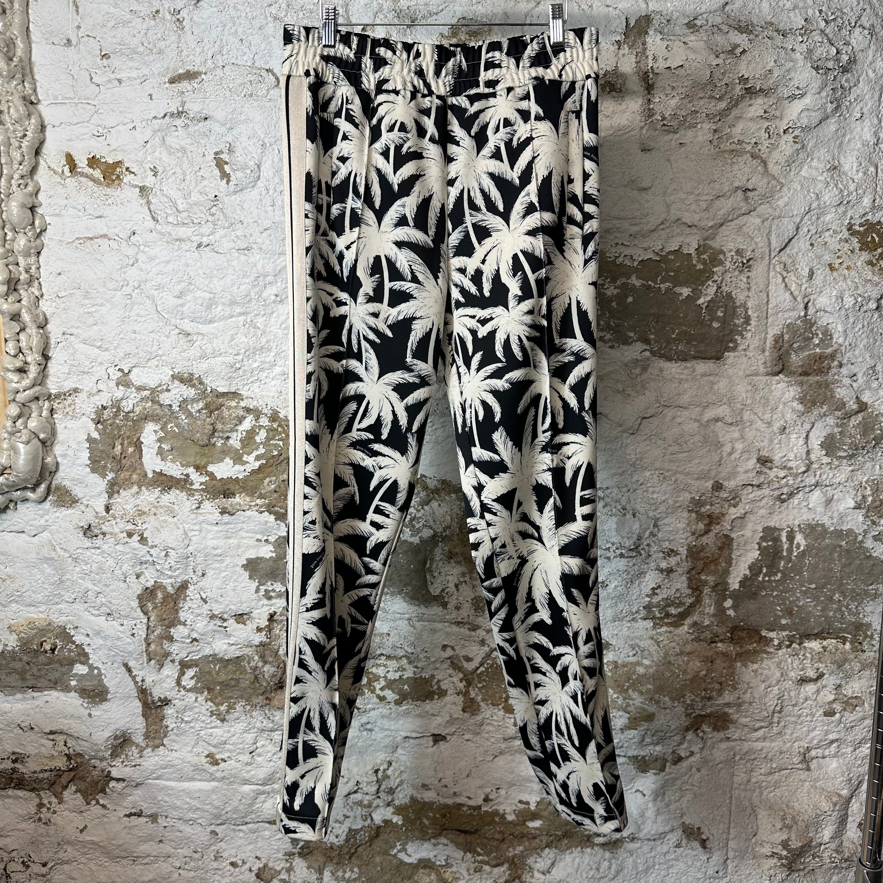 Palm Angels Black White Palm Tree Track Pants Sz L
