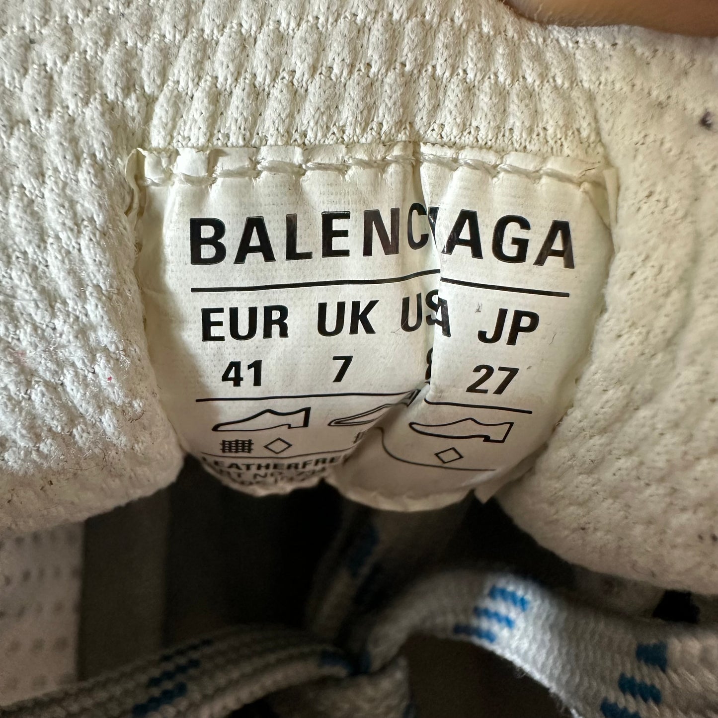 Balenciaga 3XL White Blue Yellow Sneaker Sz 8 (41)