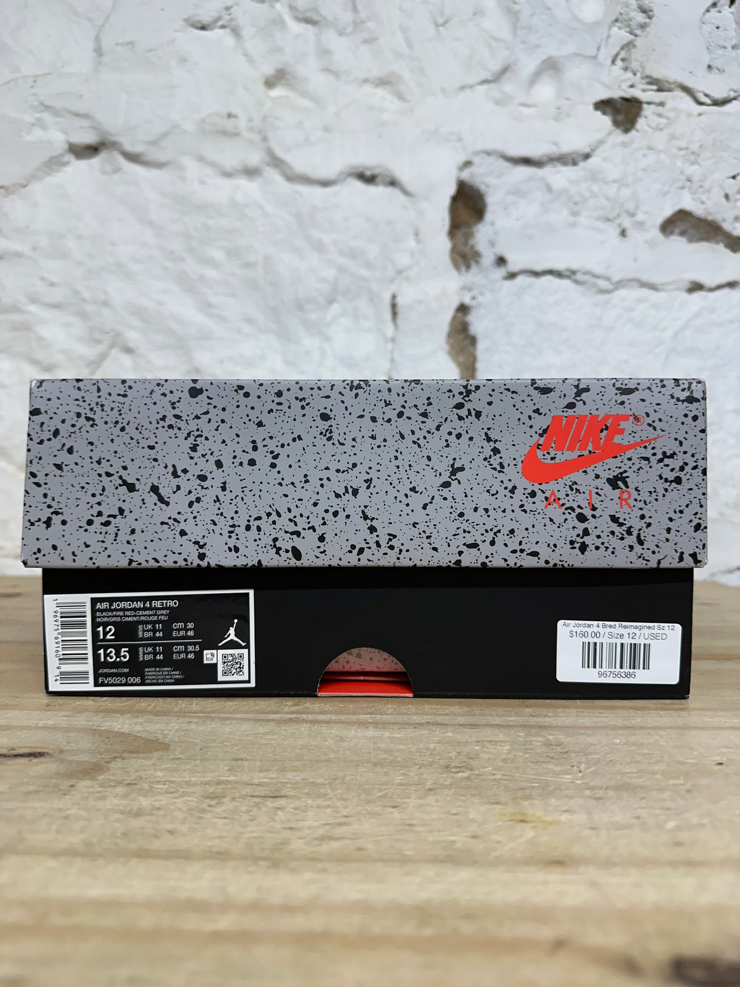 Air Jordan 4 Bred Reimagined Sz 12