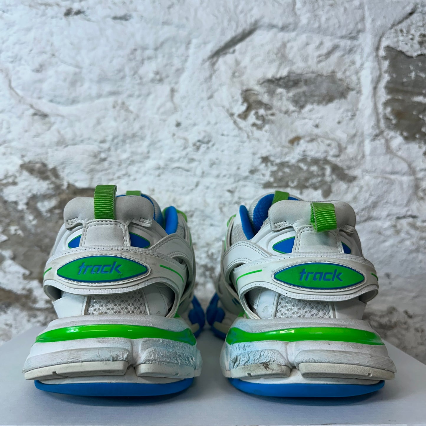 Balenciaga Track Runner White Green Blue Sneaker Sz 7 (40)