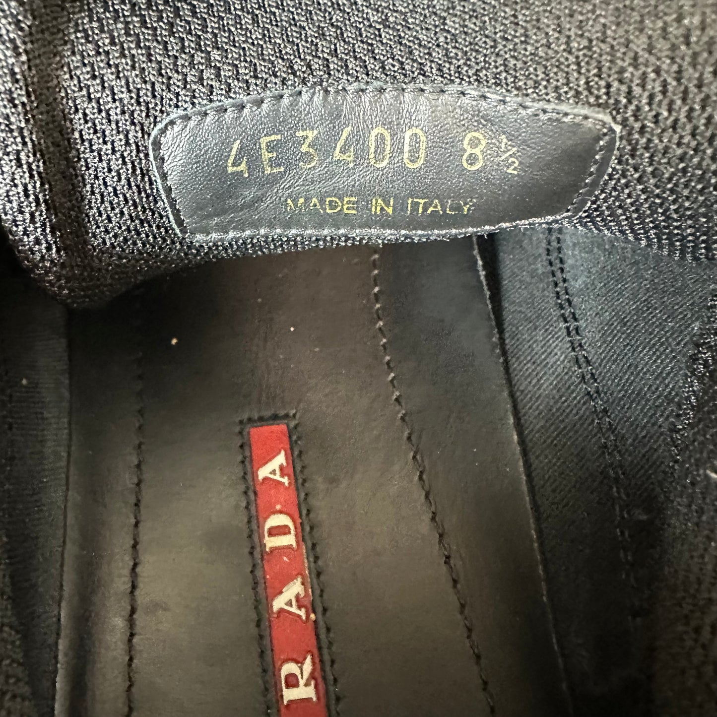Prada Americas Cup Triple Black Patent Sneaker Sz 8.5