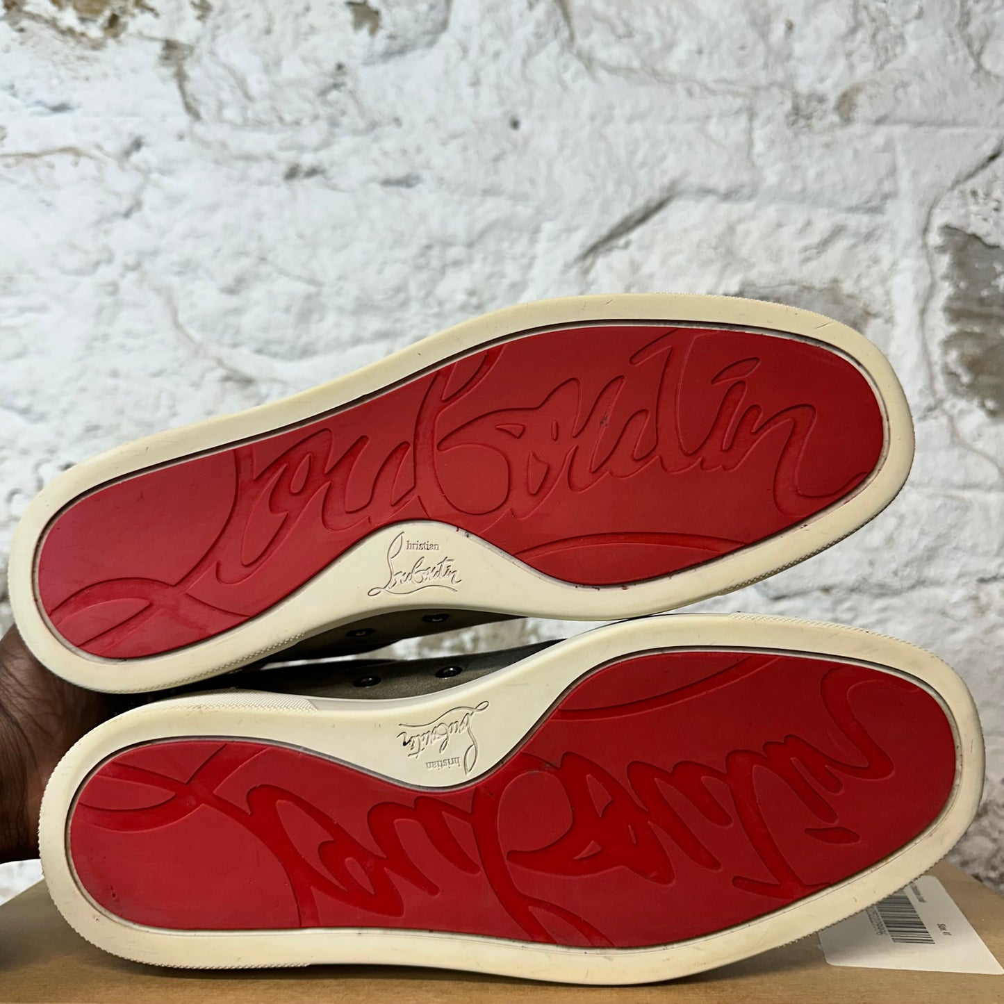 Christian Louboutin Khaki Suede Spike Sneaker Sz 8 (41)