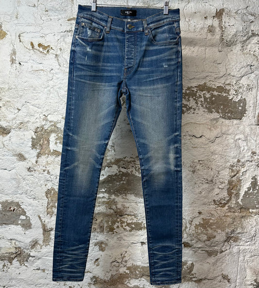 Amiri Plain River Indigo Blue Denim Jeans Sz 31