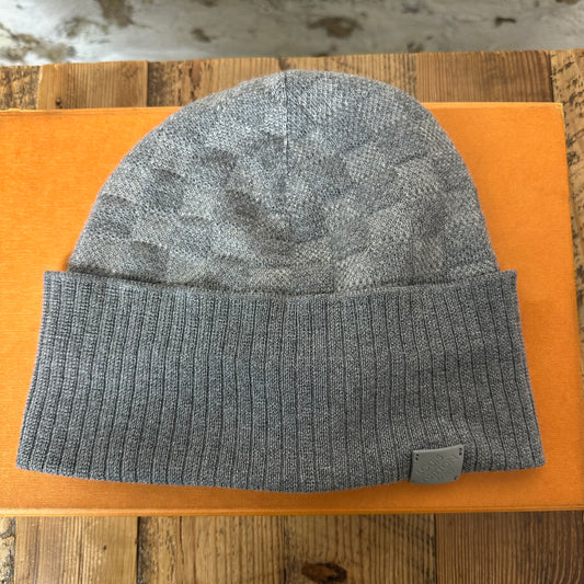 Louis Vuitton Grey Damier Beanie W/ Box
