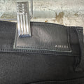 Amiri Stagger Logo Black Waxed Denim Jeans Sz 34