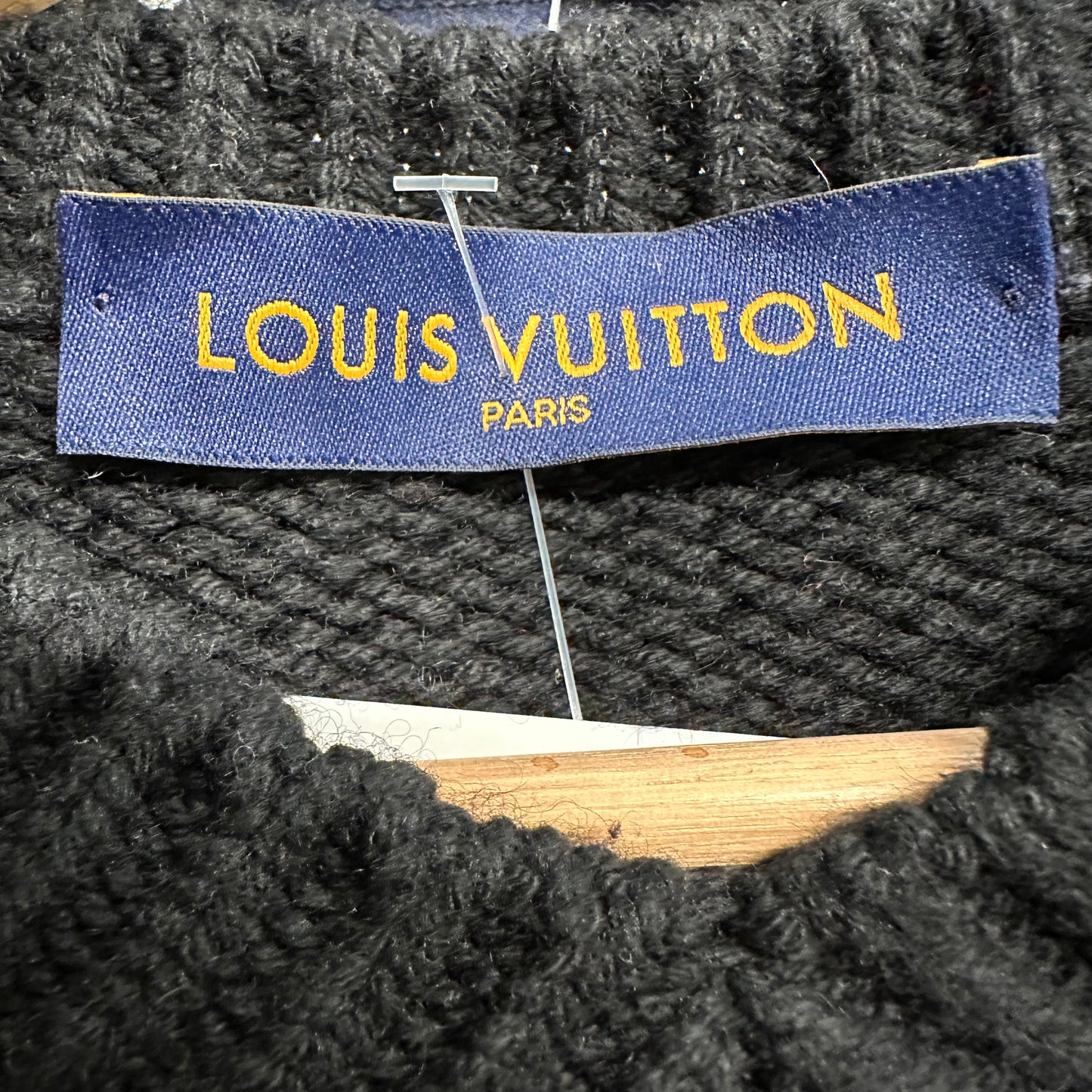 Louis Vuitton Black Orange Knit Football Jersey Sz L