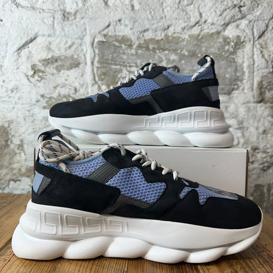 Versace Chain Reaction Blue Black White Sneaker Sz 12 (45)