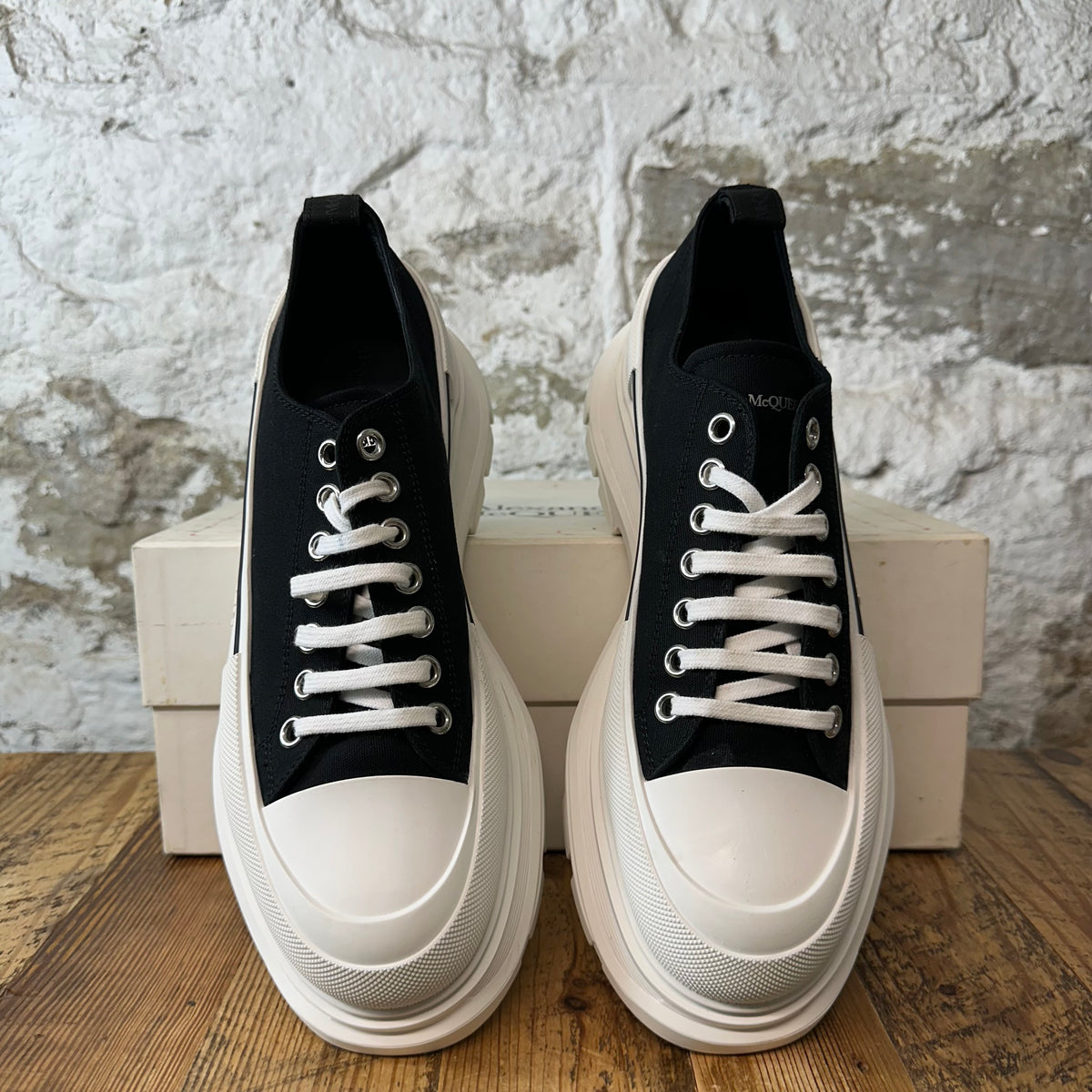 Alexander McQueen Low Black White Tread Boot Sz 12 (45)