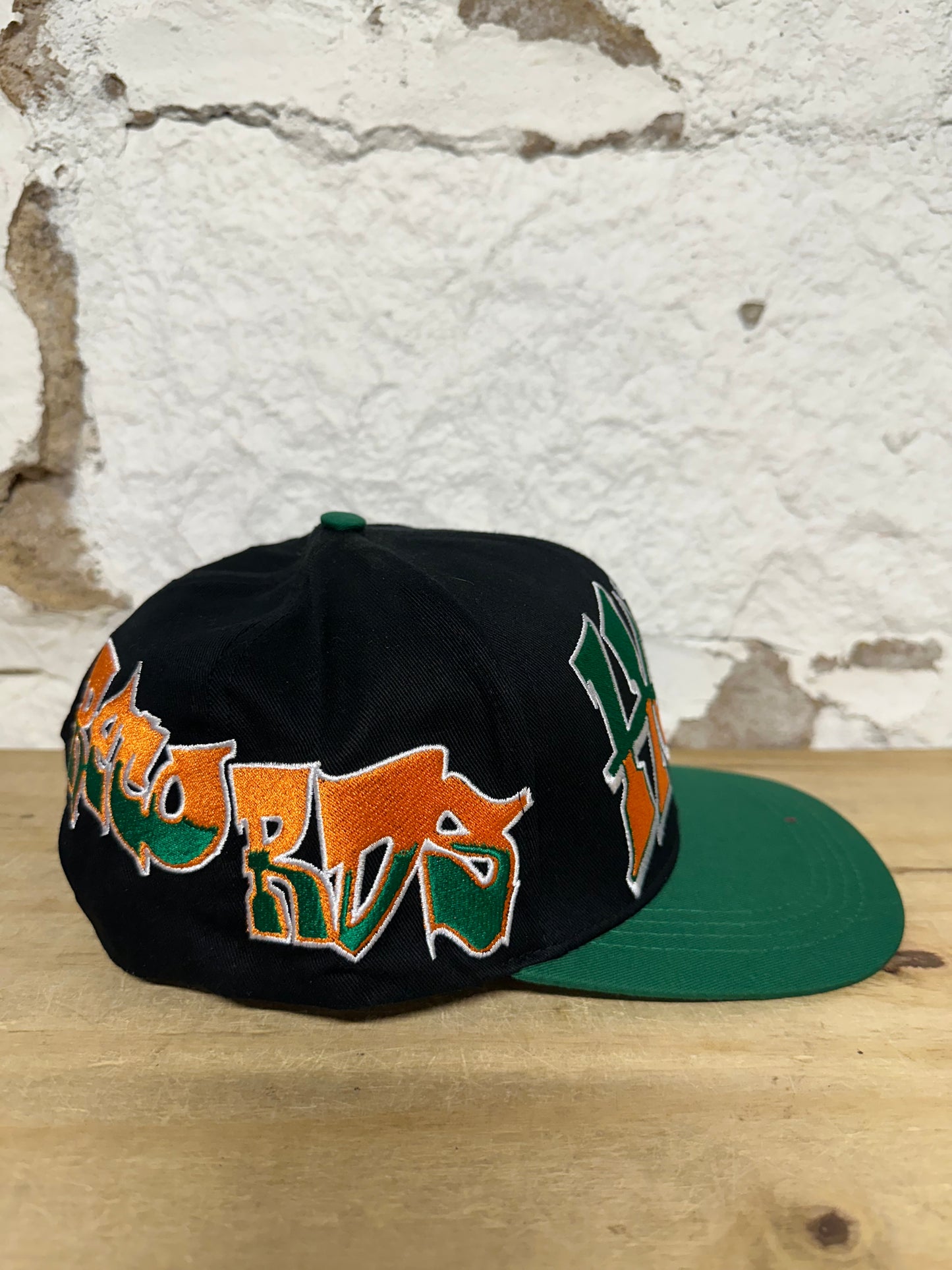Hellstar Records Black Green Orange Snapback Hat DS