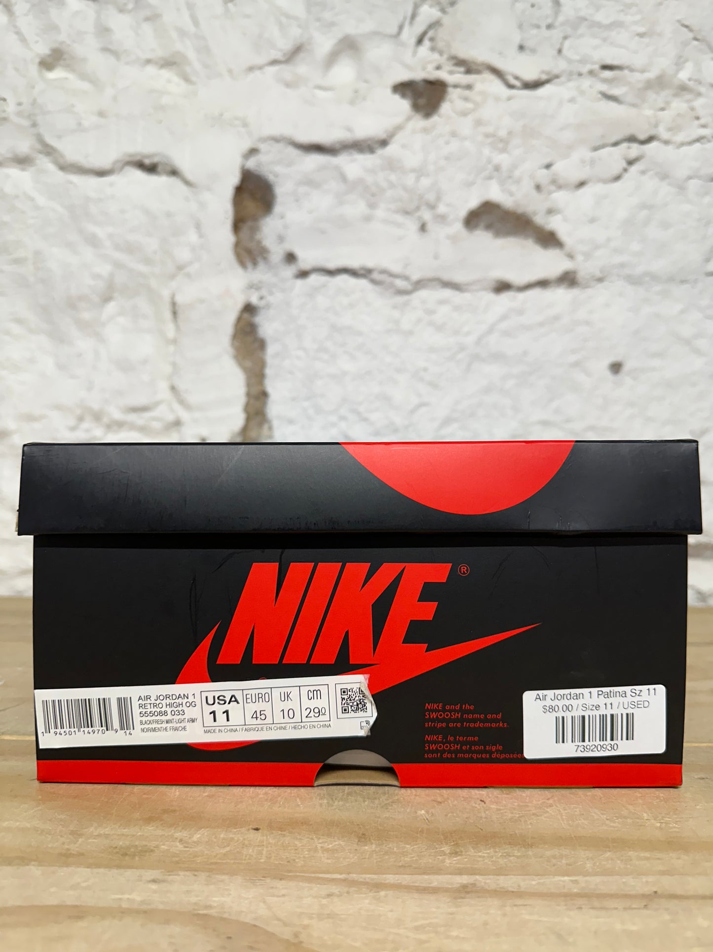 Air Jordan 1 High Patina Sz 11