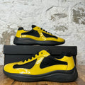 Prada Americas Cup Yellow Patent Black Sneaker Sz 8.5