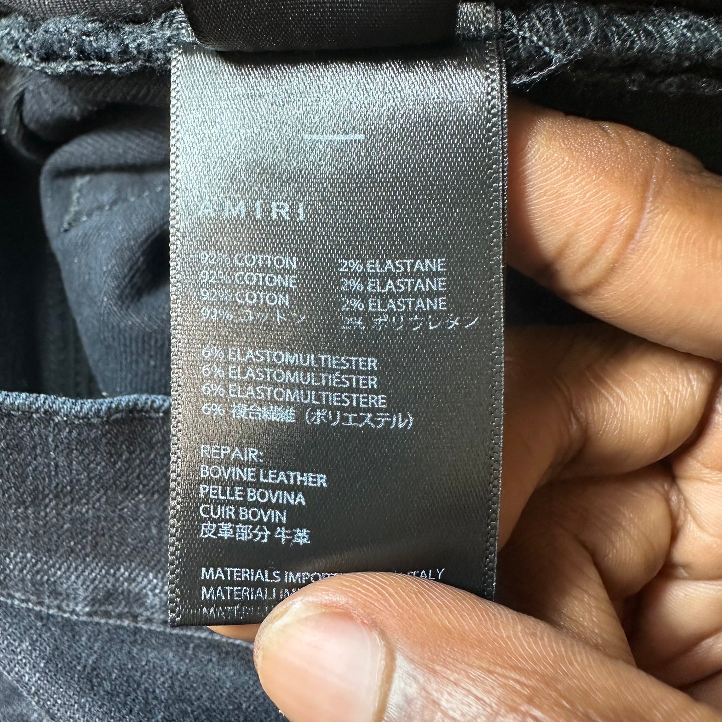Amiri Leopard Thrasher Black Denim Jeans Sz 32