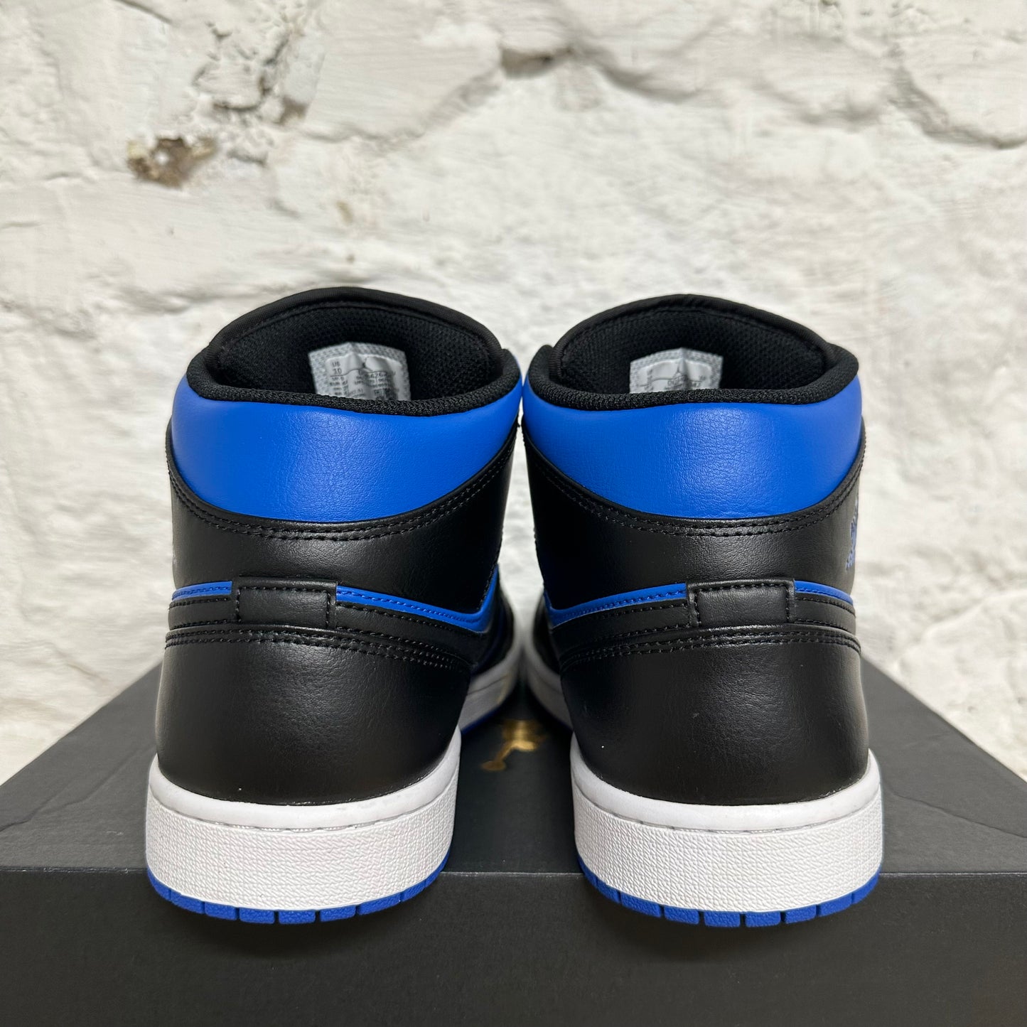 Air Jordan 1 Mid Black Royal Blue Sz 10