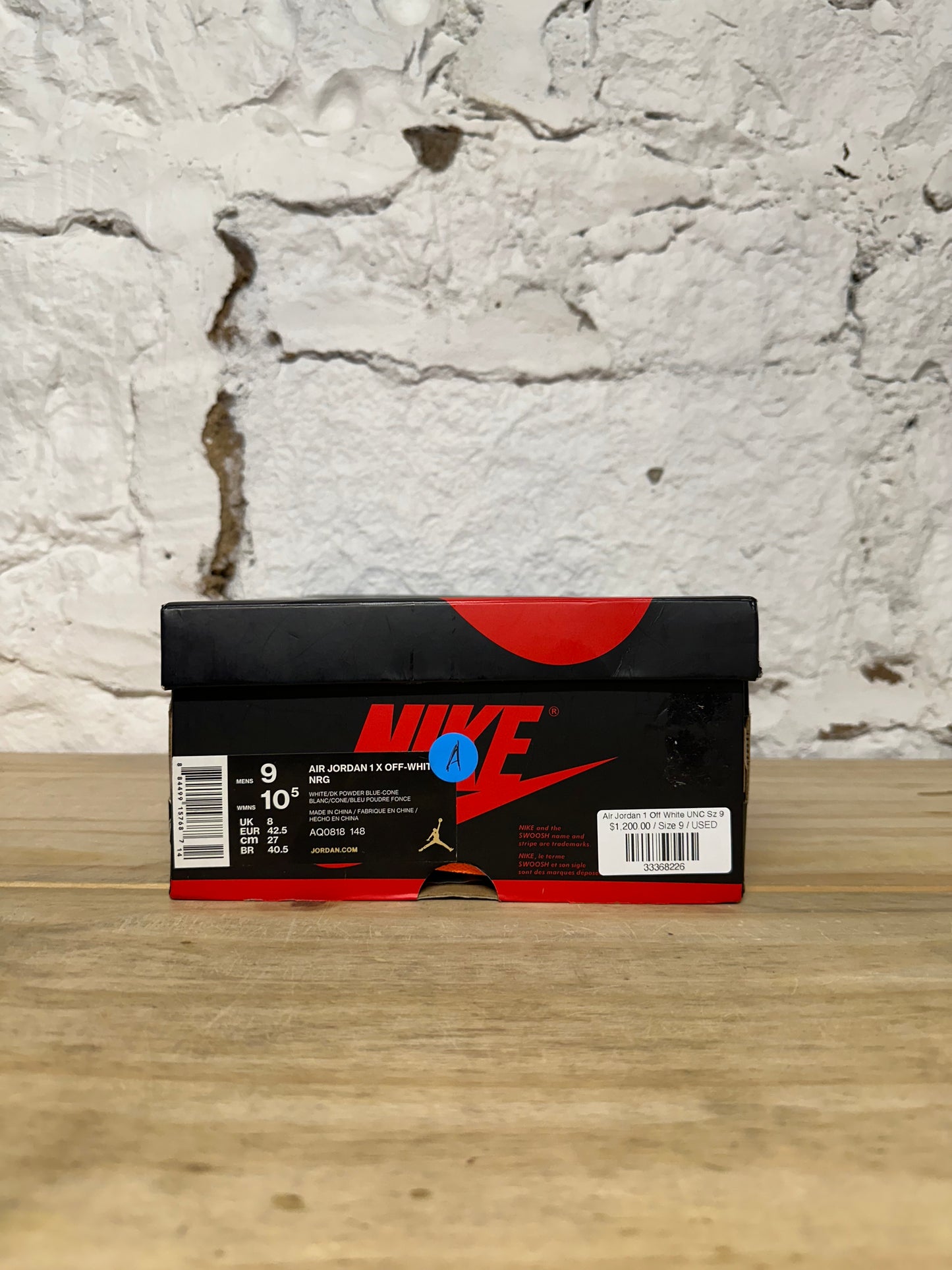 Air Jordan 1 Off White UNC Sz 9