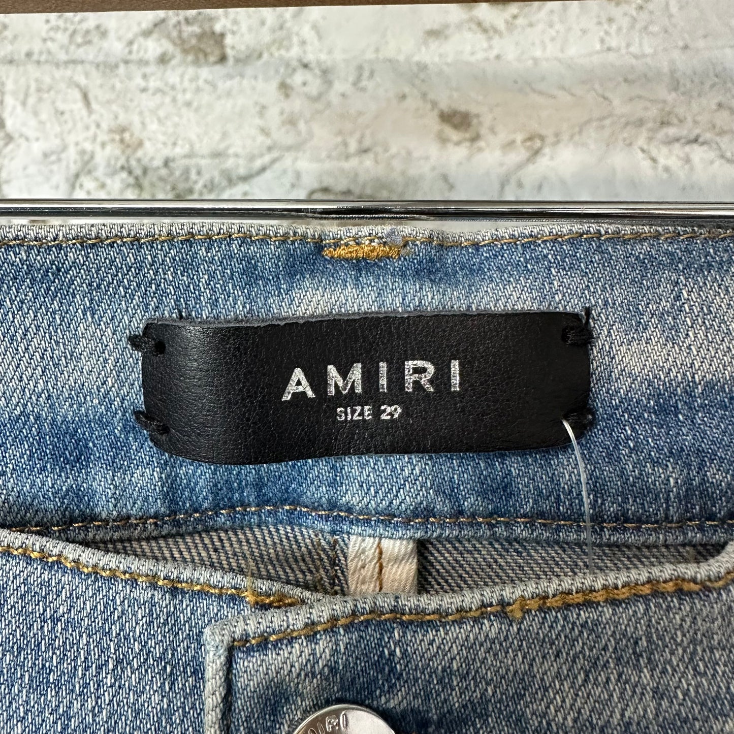 Amiri MX1 Blue Paisley Blue Denim Jeans Sz 29