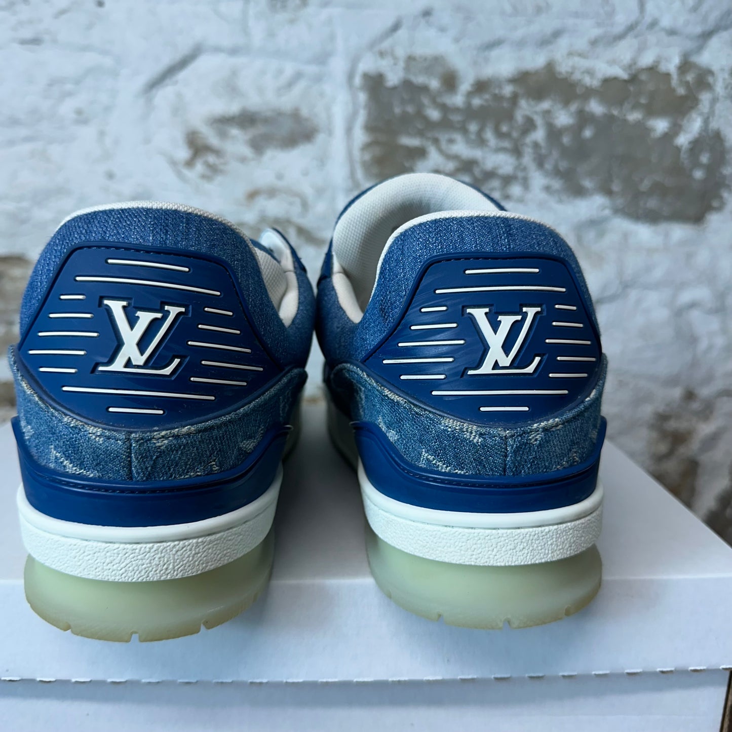 Louis Vuitton Denim Monogram Trainer Sneaker Sz 11.5 (10LV)